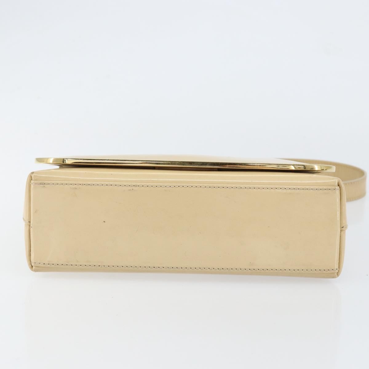 Gucci GUCCI Shoulder Bag Patent leather Beige Gold 007 2113 0278 Authentic bs30927
