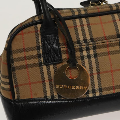 Burberry BURBERRY Nova Check Tote Bag Canvas Leather Beige Black Authentic 100692