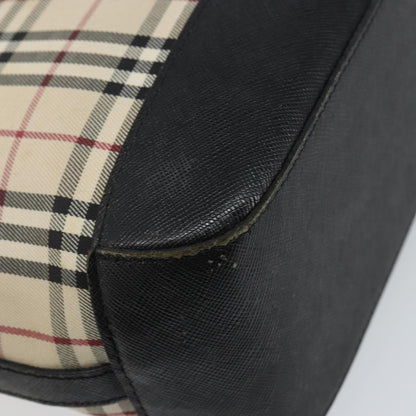 Burberry BURBERRY Nova Check Tote Bag Canvas Beige Silver Authentic BA5979