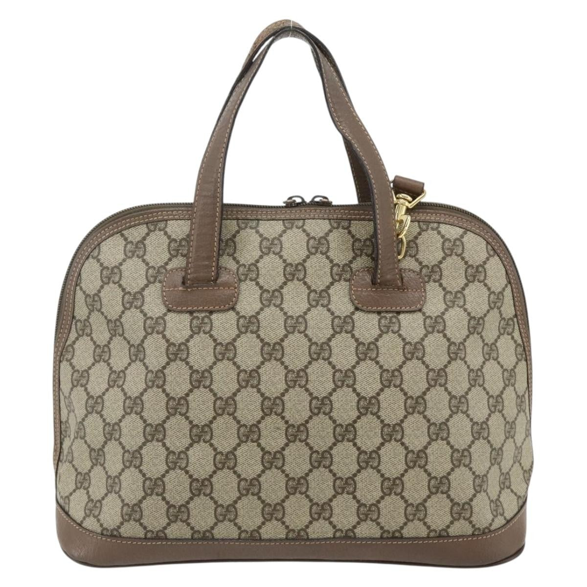 Gucci GUCCI GG Supreme Hand Bag PVC 2way Beige Gold Authentic 179199