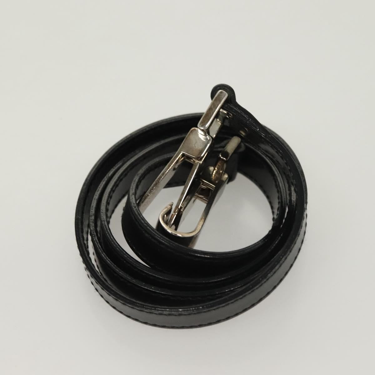 Gucci GUCCI Hand Bag Enamel 2way Black Gold 000 2113 0553 Authentic ti3137