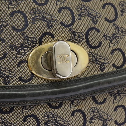 Celine CELINE C Sulky Shoulder Bag Canvas Navy Beige Authentic 100162
