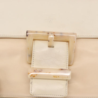 Prada PRADA Shoulder Bag Nylon Beige Silver Authentic bs33180