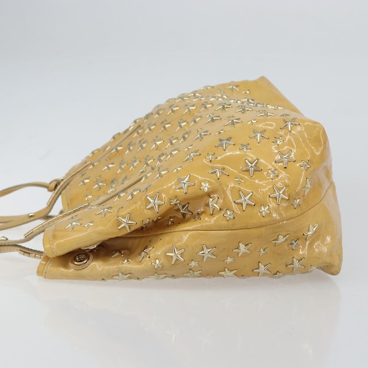 Jimmy Choo Jimmy Choo Studs Tote Bag Enamel Yellow Gold Authentic bs31691