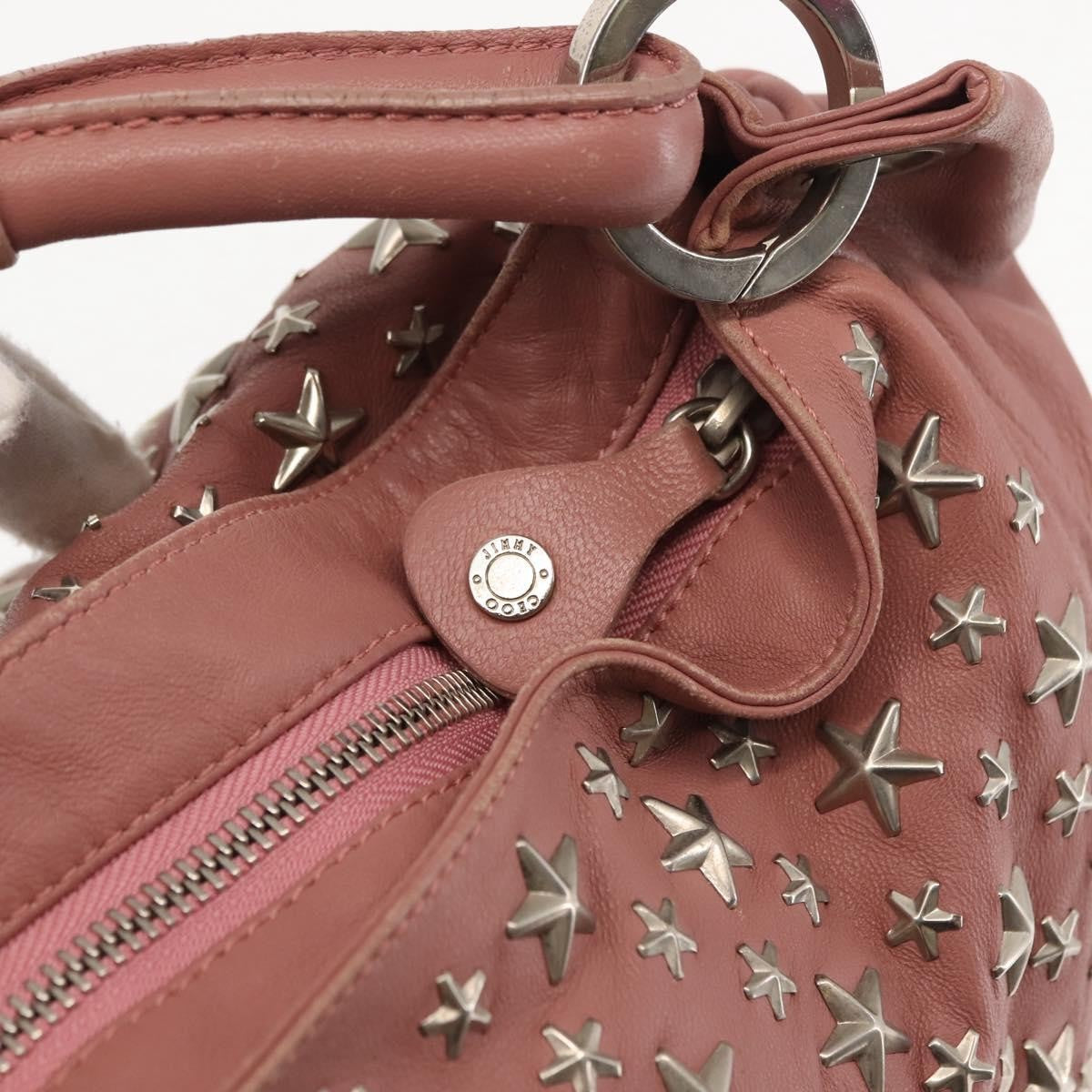 Jimmy Choo Jimmy Choo Star Studs Shoulder Bag Leather Pink Silver Authentic BA6611