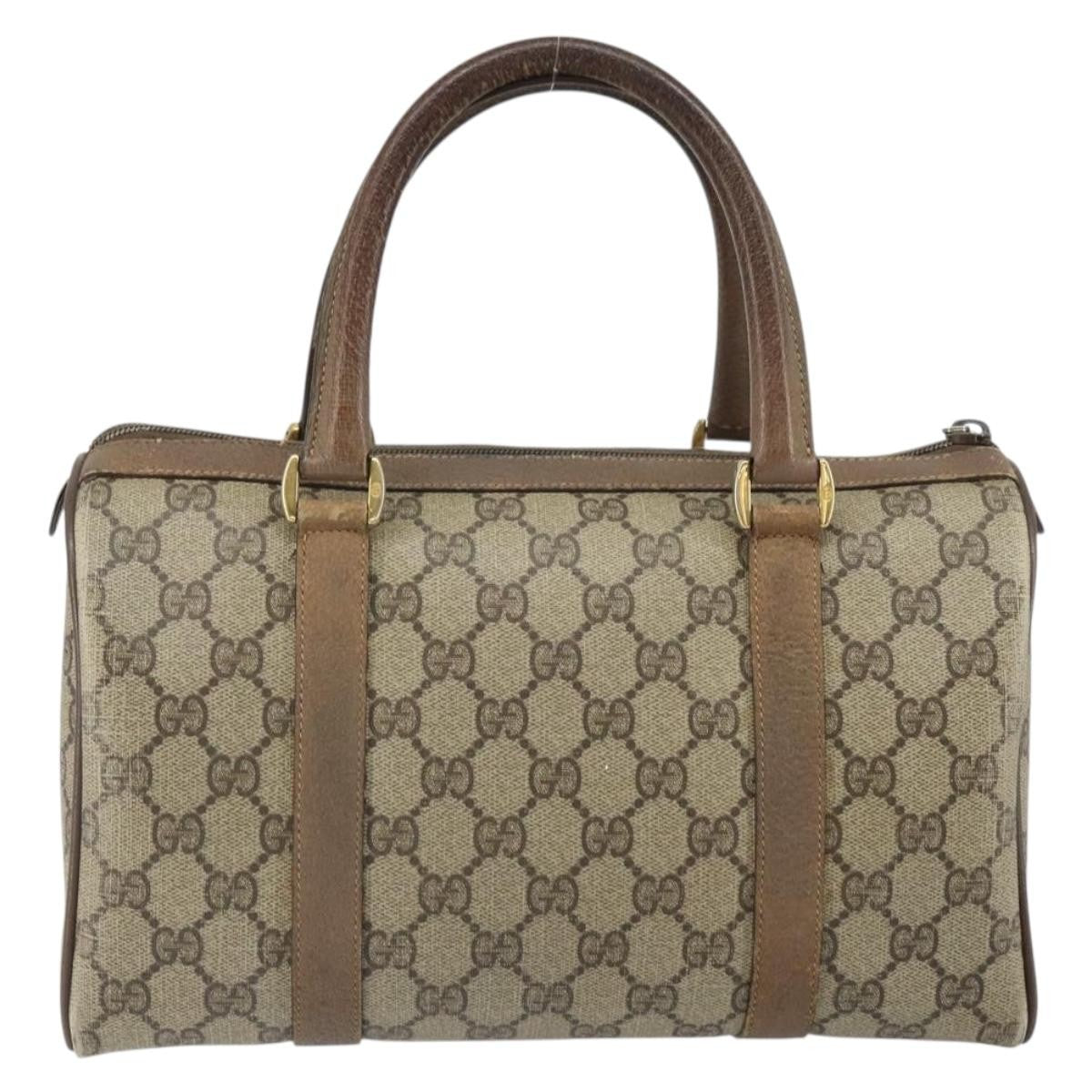 Gucci GUCCI GG Supreme Web Sherry Line Hand Bag PVC Beige 116 02 006 Authentic 162248