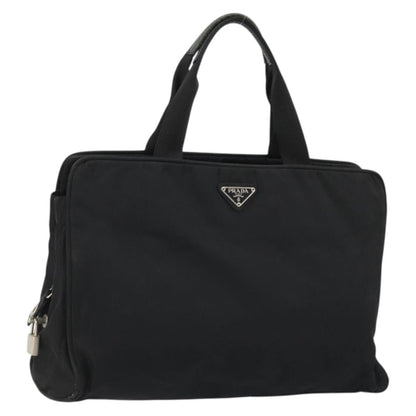Prada PRADA Hand Bag Nylon Black Silver Authentic 175692