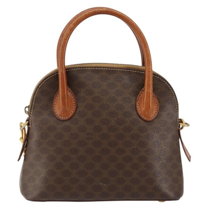 Celine CELINE Macadam Canvas Hand Bag PVC 2way Brown Gold Authentic 151939