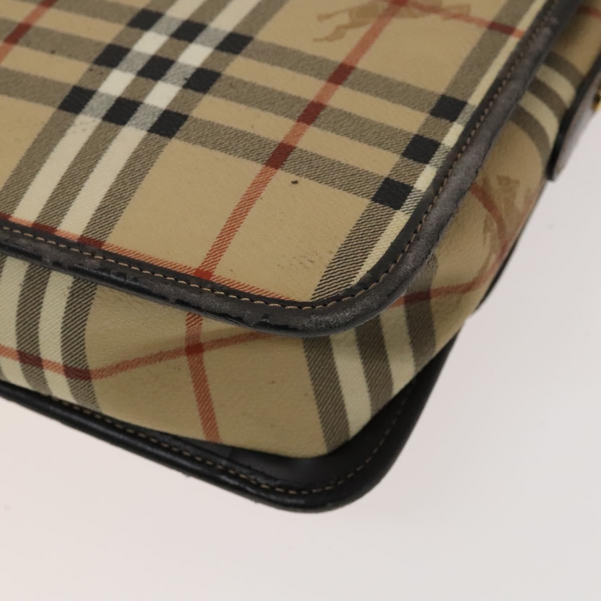 Burberrys Burberrys BURBERRY Nova Check Shoulder Bag PVC Beige Gold Authentic 136729