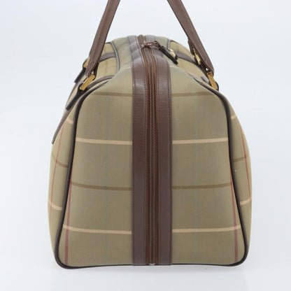 Burberrys Burberrys Nova Check Boston Bag Canvas Beige Gold Authentic ep13303