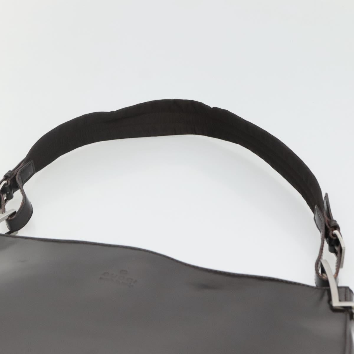 Gucci GUCCI Shoulder Bag Patent leather Brown Silver 001 3166 Authentic ep8849