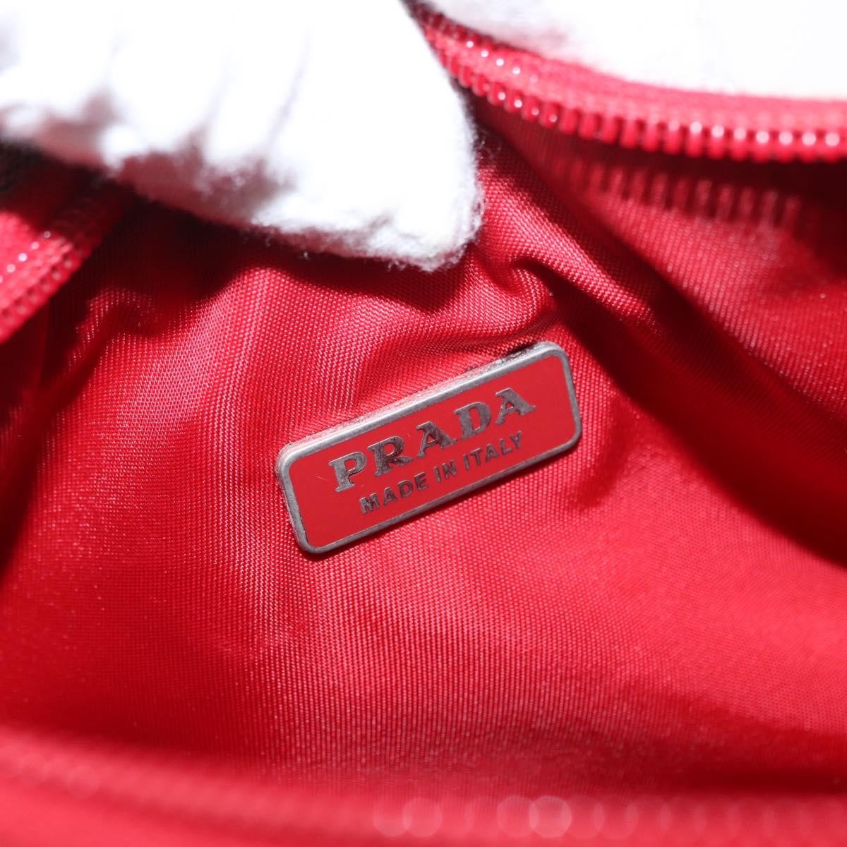Prada PRADA Hand Bag Nylon Red Authentic 153880