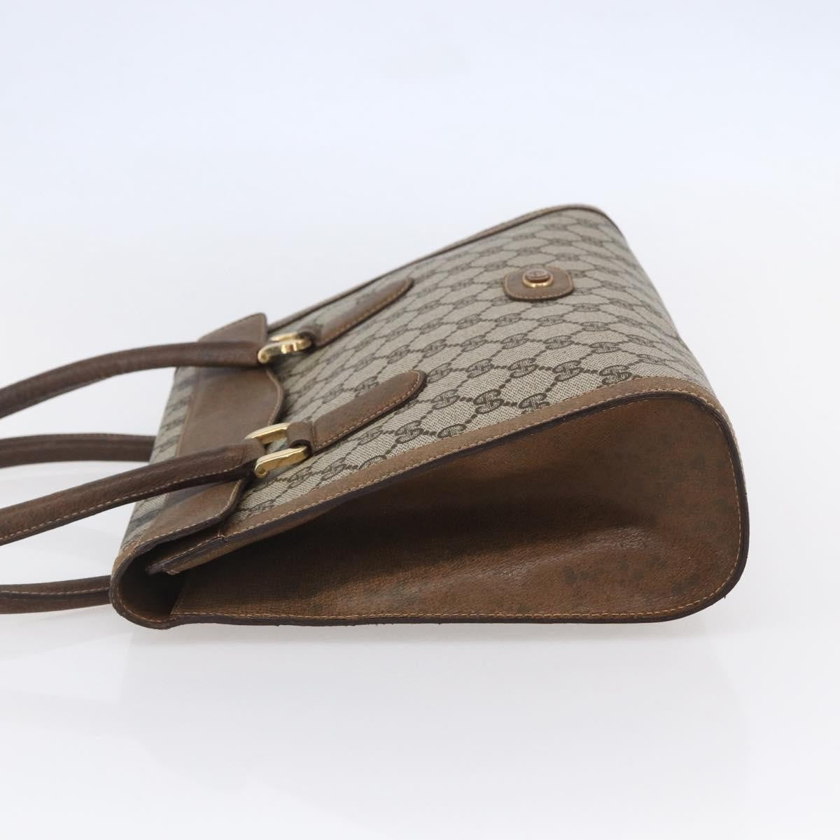 Gucci GUCCI GG Supreme Hand Bag PVC Beige Gold Authentic 150024