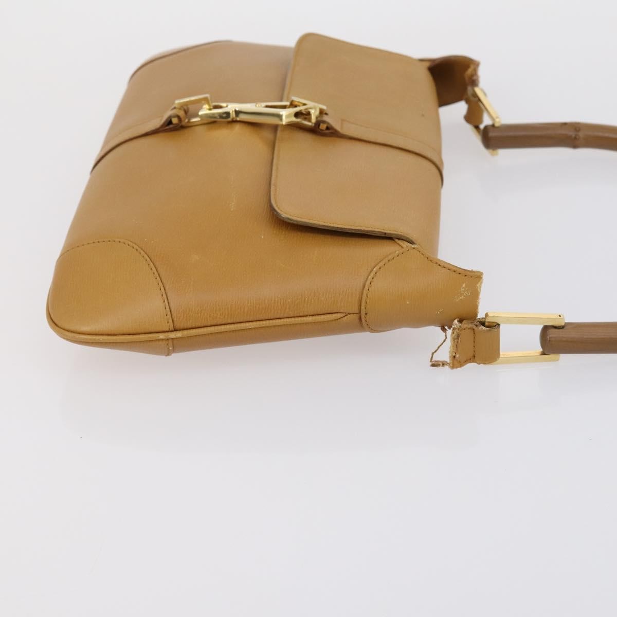 Gucci GUCCI GG Canvas Shoulder Bag Leather 3 Set Beige Dark Brown Authentic 152612