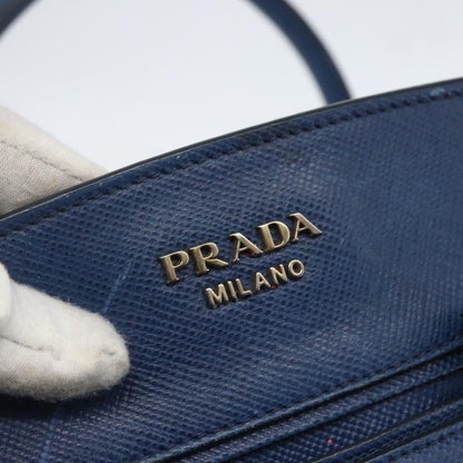 Prada PRADA Hand Bag Canvas 2way Beige Blue Authentic ka891