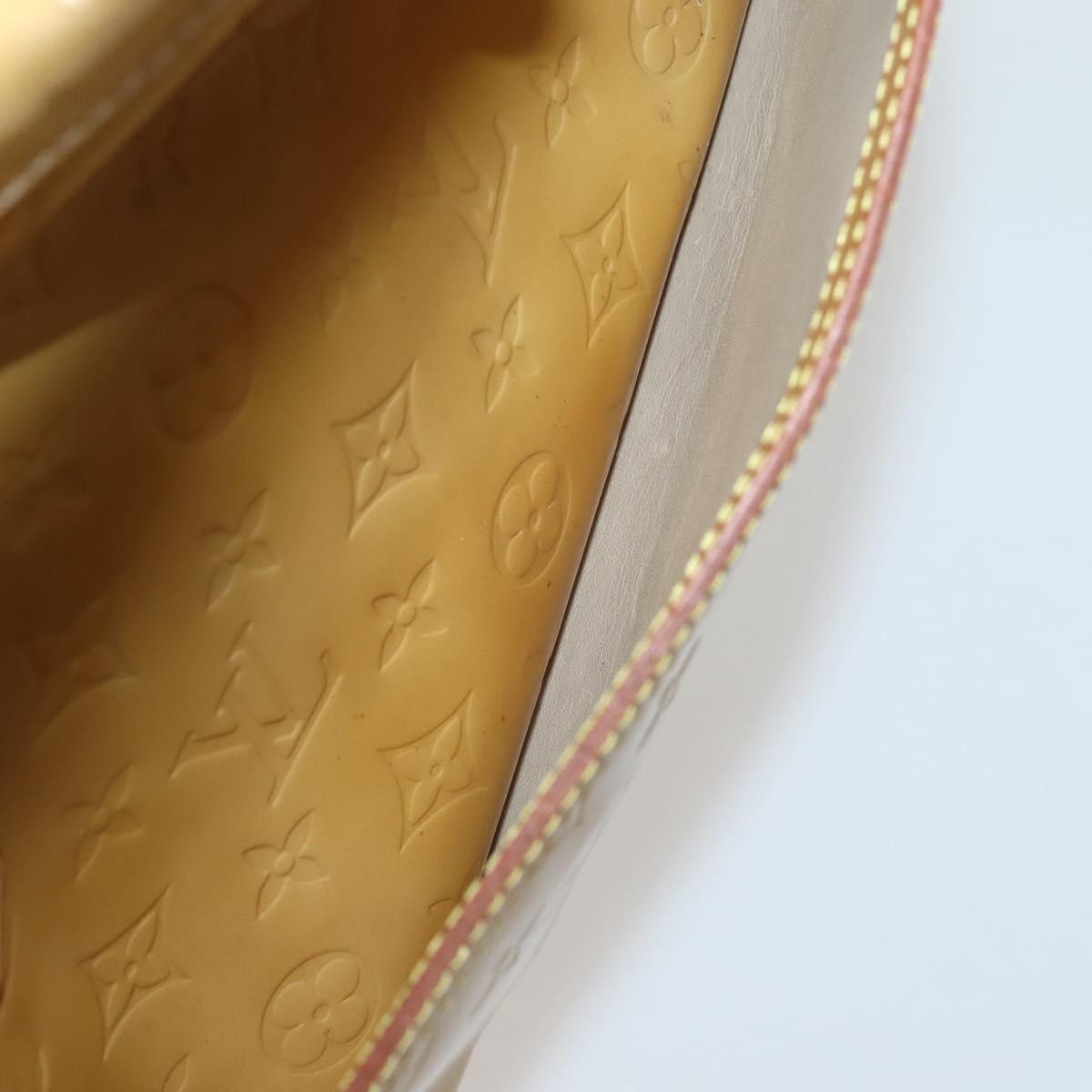 Louis Vuitton LOUIS VUITTON Monogram Vernis Tompkins Square Hand Bag Beige M91149 Authentic hk3021