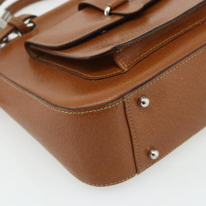 Gucci GUCCI Hand Bag Leather 2way Brown Silver 000 2058 0308 5 Authentic 177030