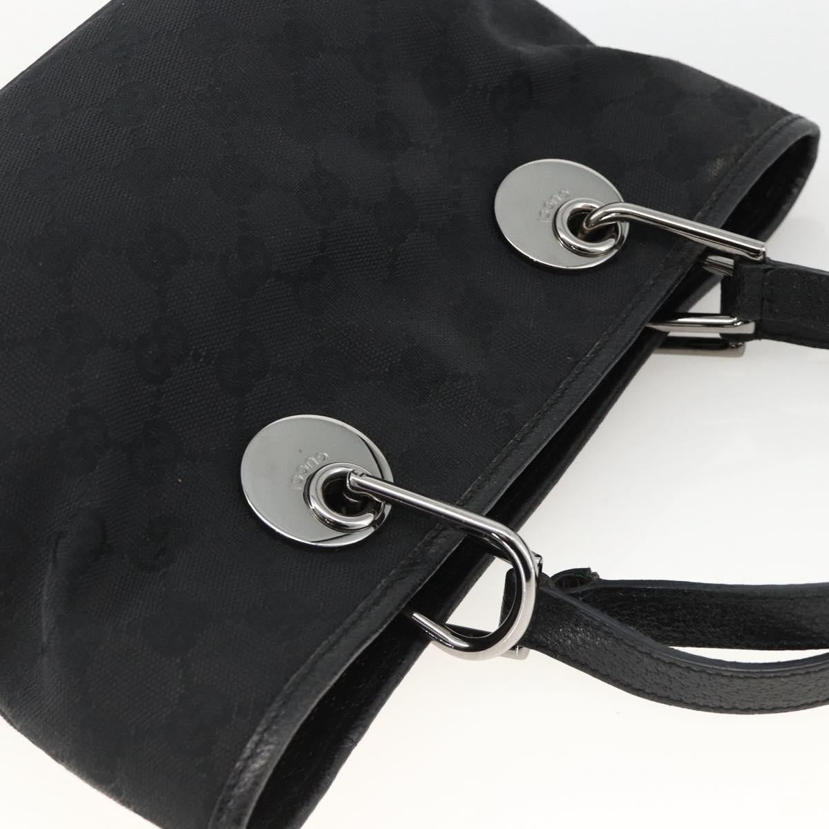 Gucci GUCCI GG Canvas Hand Bag Black Silver 120844 Authentic BA11644