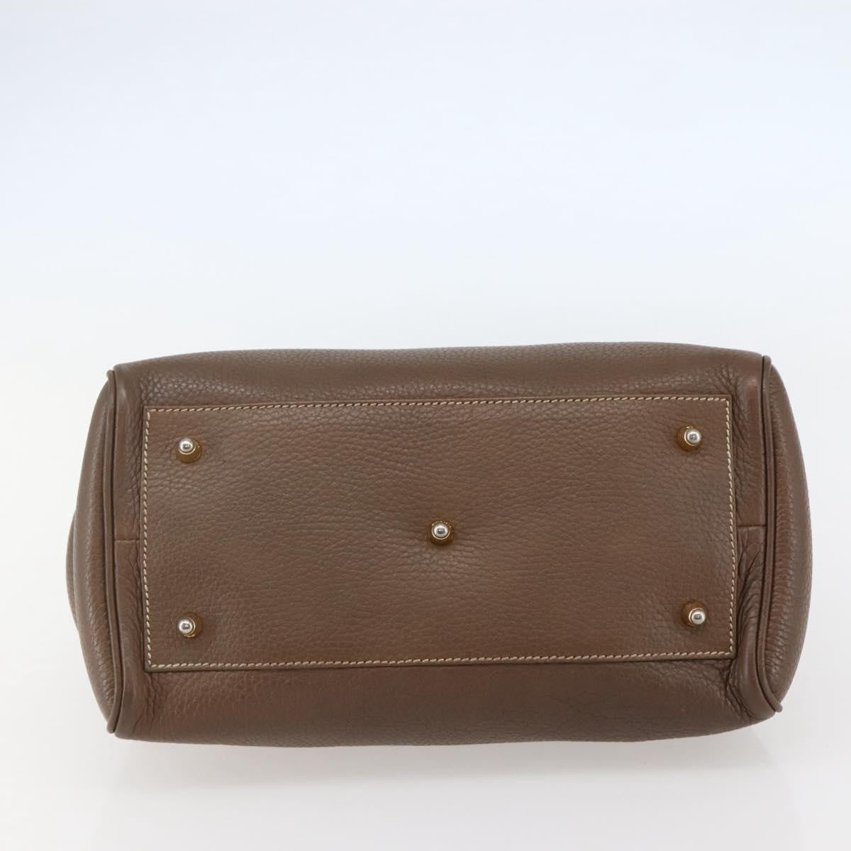 Fendi FENDI Hand Bag Leather Brown Gold Authentic kk558