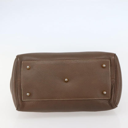 Fendi FENDI Hand Bag Leather Brown Gold Authentic kk558