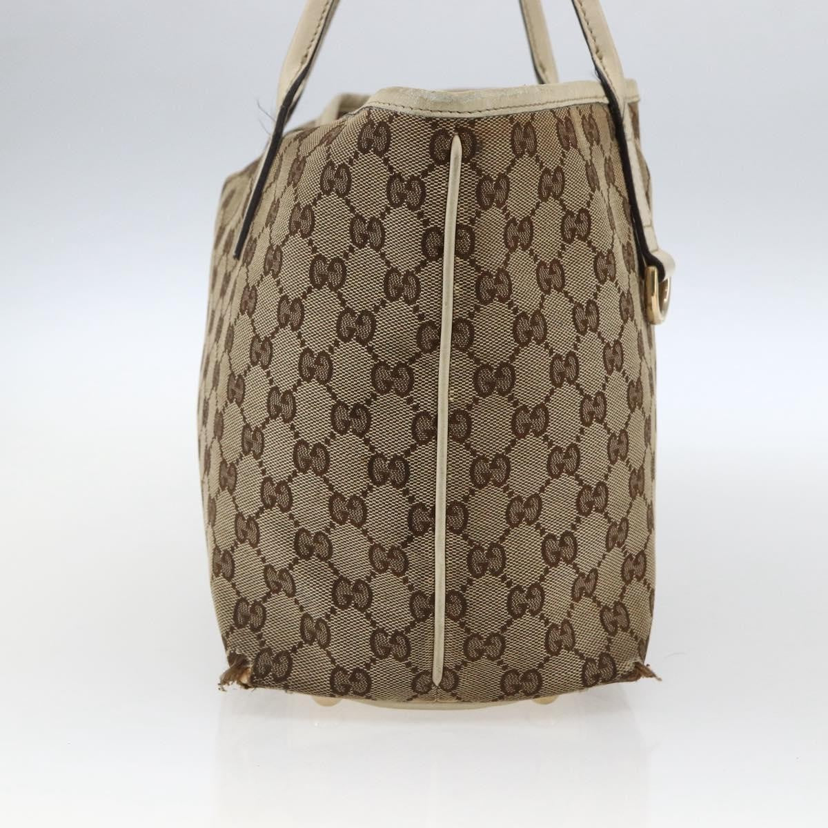 Gucci GUCCI GG Canvas Tote Bag Beige Gold 169946 Authentic BA9932