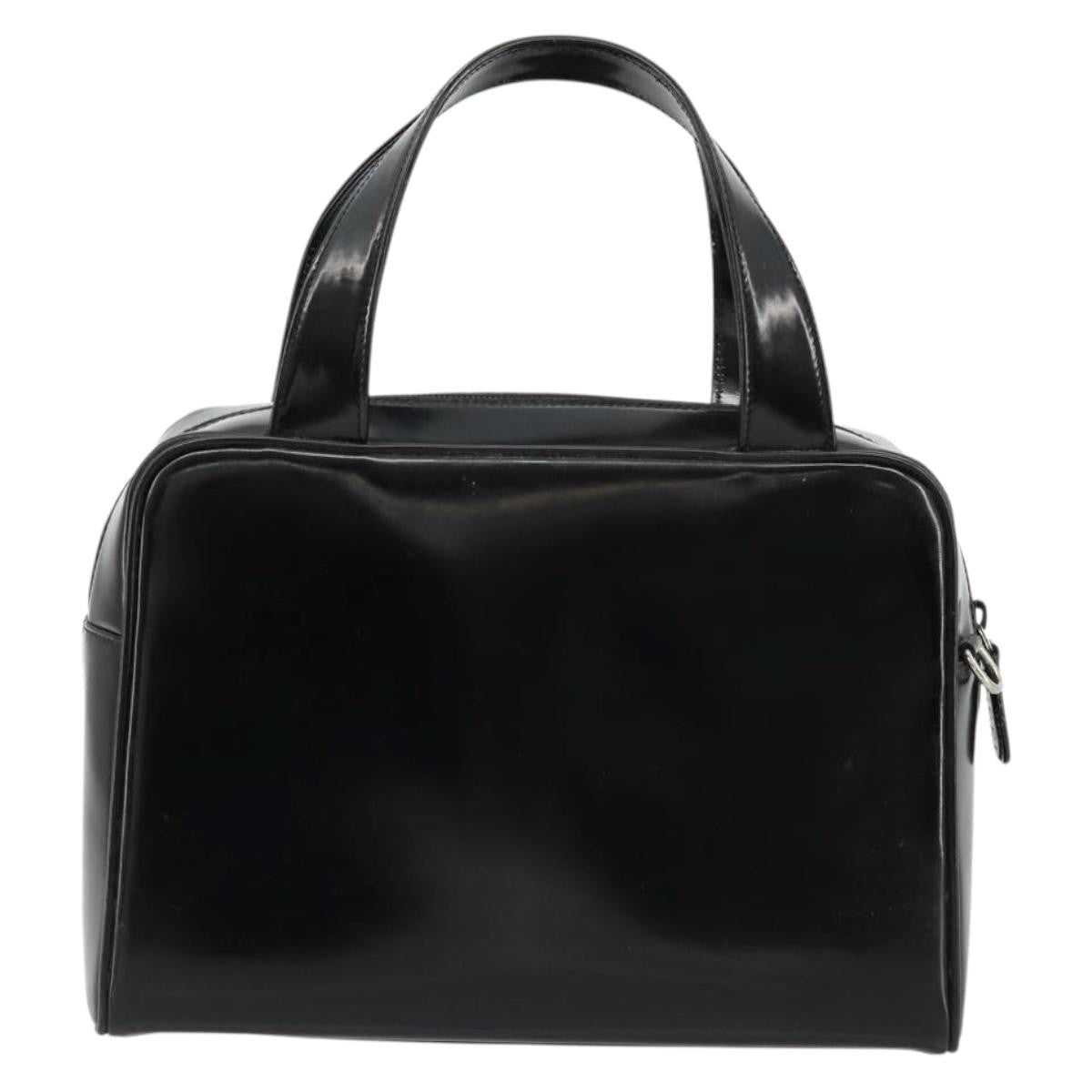 Gucci GUCCI Soho Hand Bag Patent Leather Black Silver 000 1274 0505 Authentic ep14495