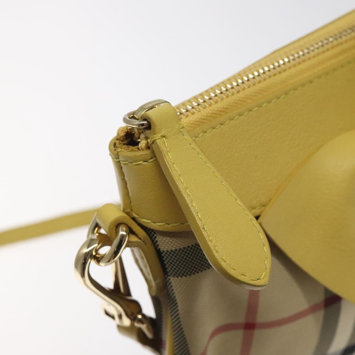 Burberry BURBERRY Nova Check Shoulder Bag Canvas Beige Gold Authentic 114865