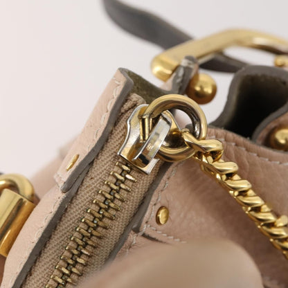 Chloé Chloé Chloe Hailey Hand Bag Leather 2way Pink Gold 02165665 Authentic YKZ911A