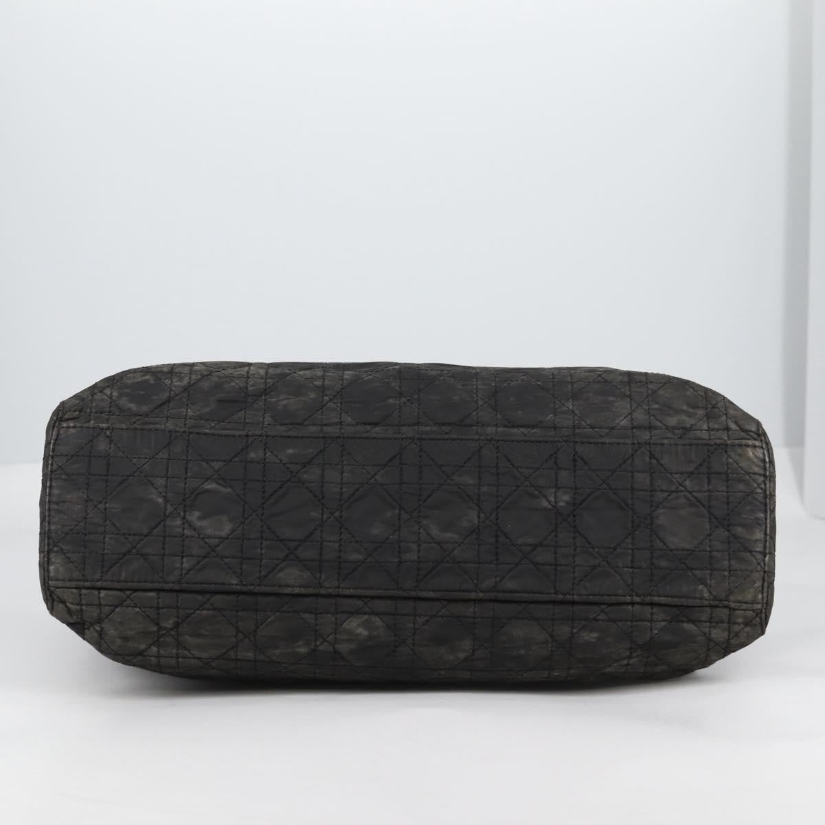 Dior Christian Dior Canage Tote Bag Nylon 2way Black Gold Authentic 140681