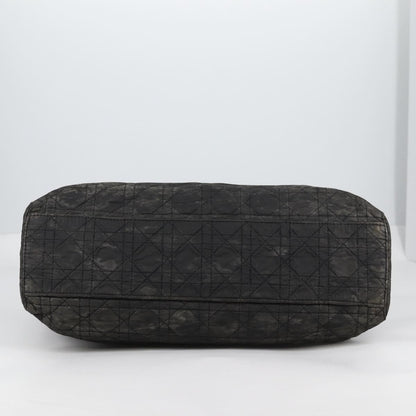 Dior Christian Dior Canage Tote Bag Nylon 2way Black Gold Authentic 140681