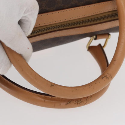 Celine CELINE Macadam Canvas Boston Bag PVC Brown Gold Authentic 152724