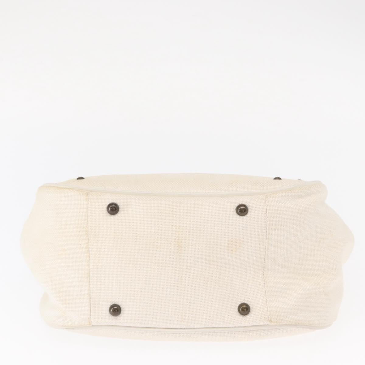 Chloé Chloé Chloe Hand Bag Canvas Leather White Authentic mr1648