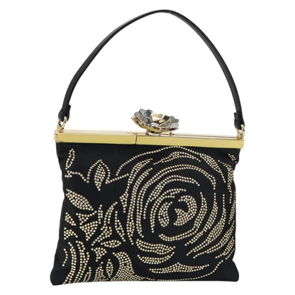 Valentino VALENTINO Hand Bag Satin Brown Gold Authentic bs30808