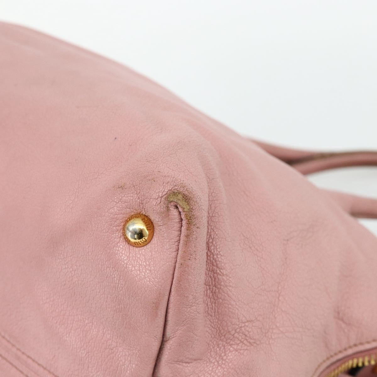 Miu Miu Miu Miu Hand Bag Leather Pink Gold Authentic 180081
