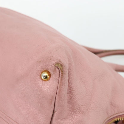 Miu Miu Miu Miu Hand Bag Leather Pink Gold Authentic 180081