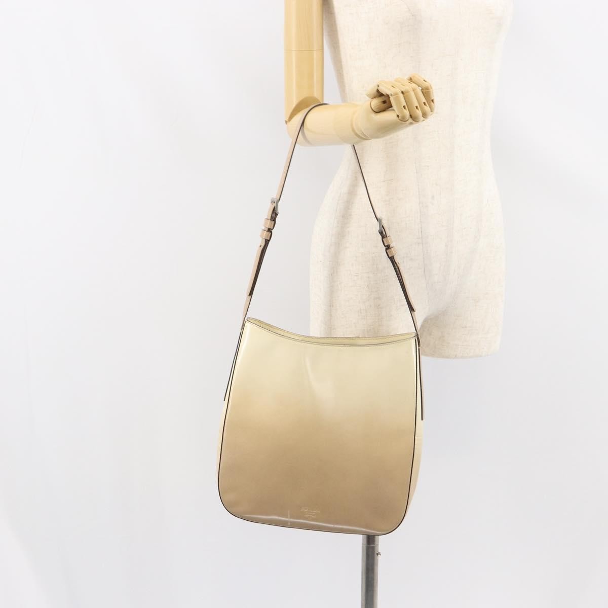 Prada PRADA Shoulder Bag Patent leather Beige Authentic ti3531
