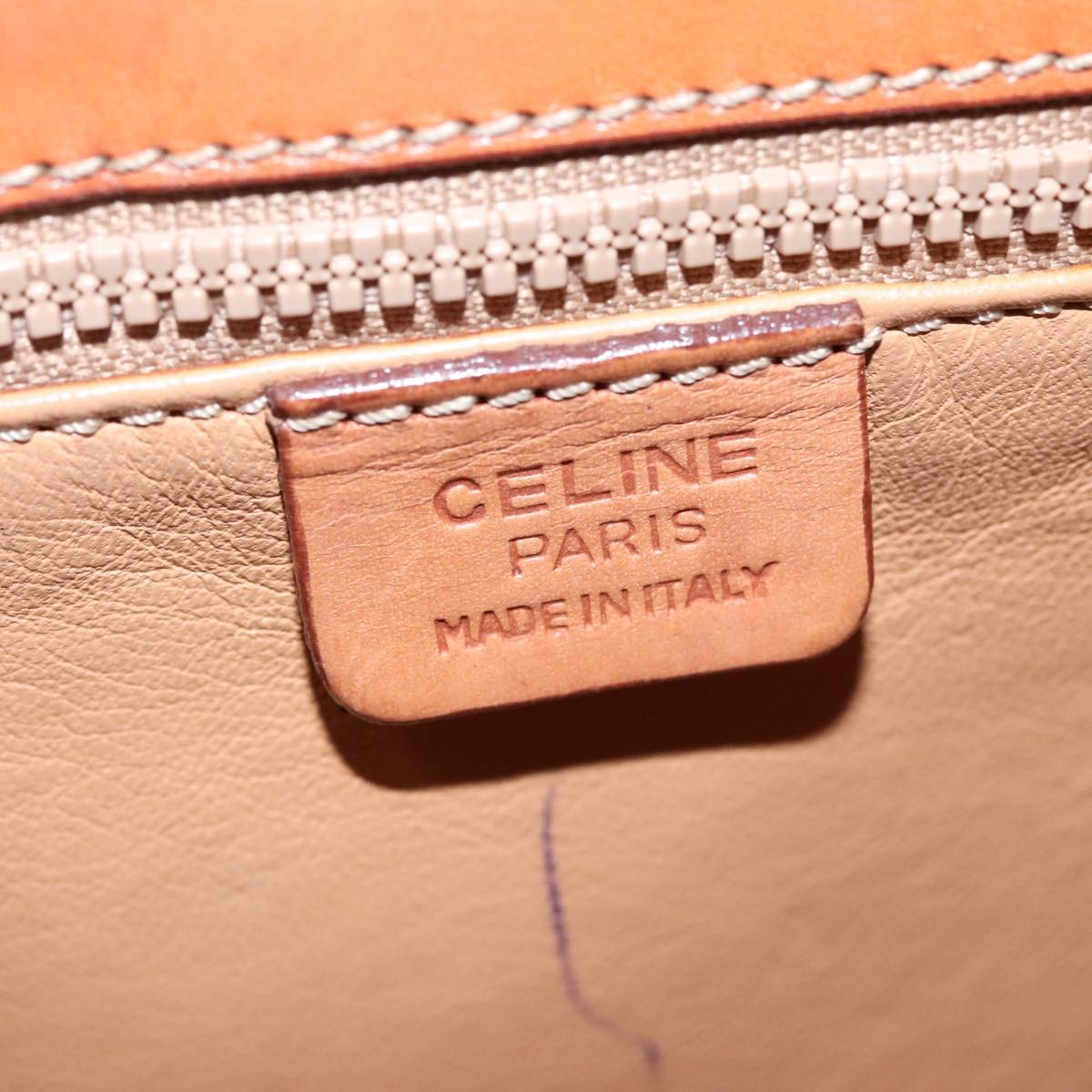 Celine CELINE Macadam Canvas Hand Bag PVC Leather 2way Brown Authentic 111670