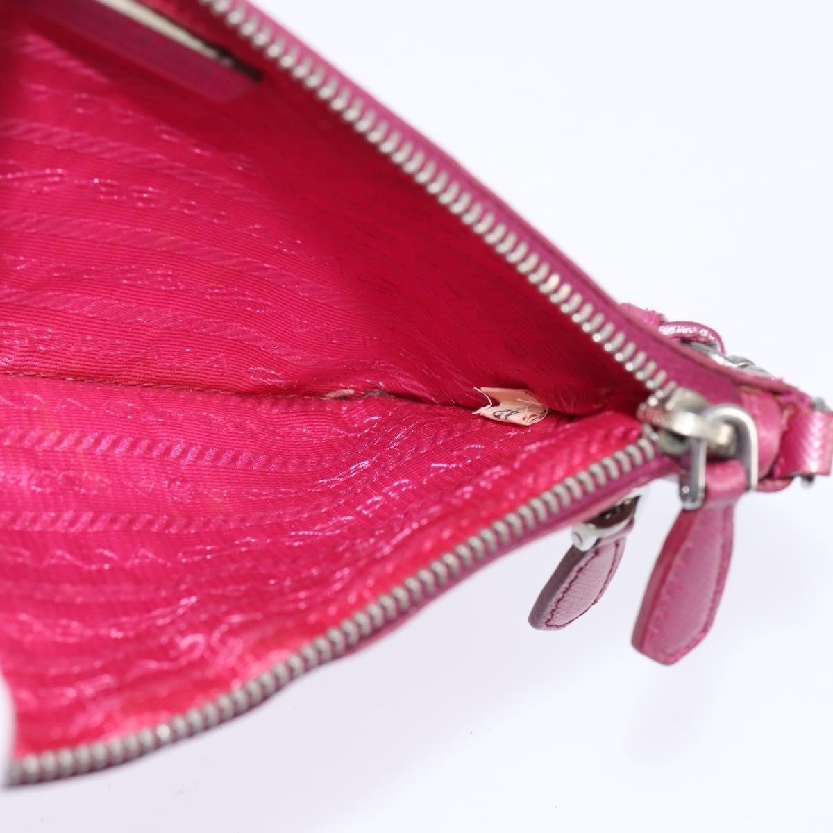 Prada PRADA Shoulder Bag Safiano leather Pink Silver Authentic SW1708