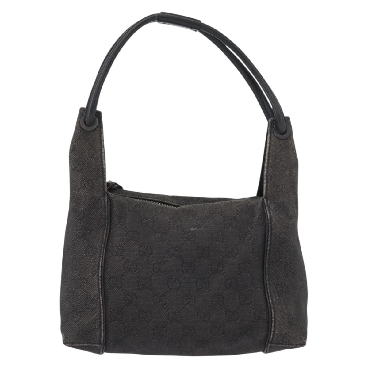 Gucci GUCCI GG Canvas Shoulder Bag Black 101333 Authentic 173490