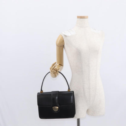 Gucci GUCCI Hand Bag Leather Gold Black Authentic 162764