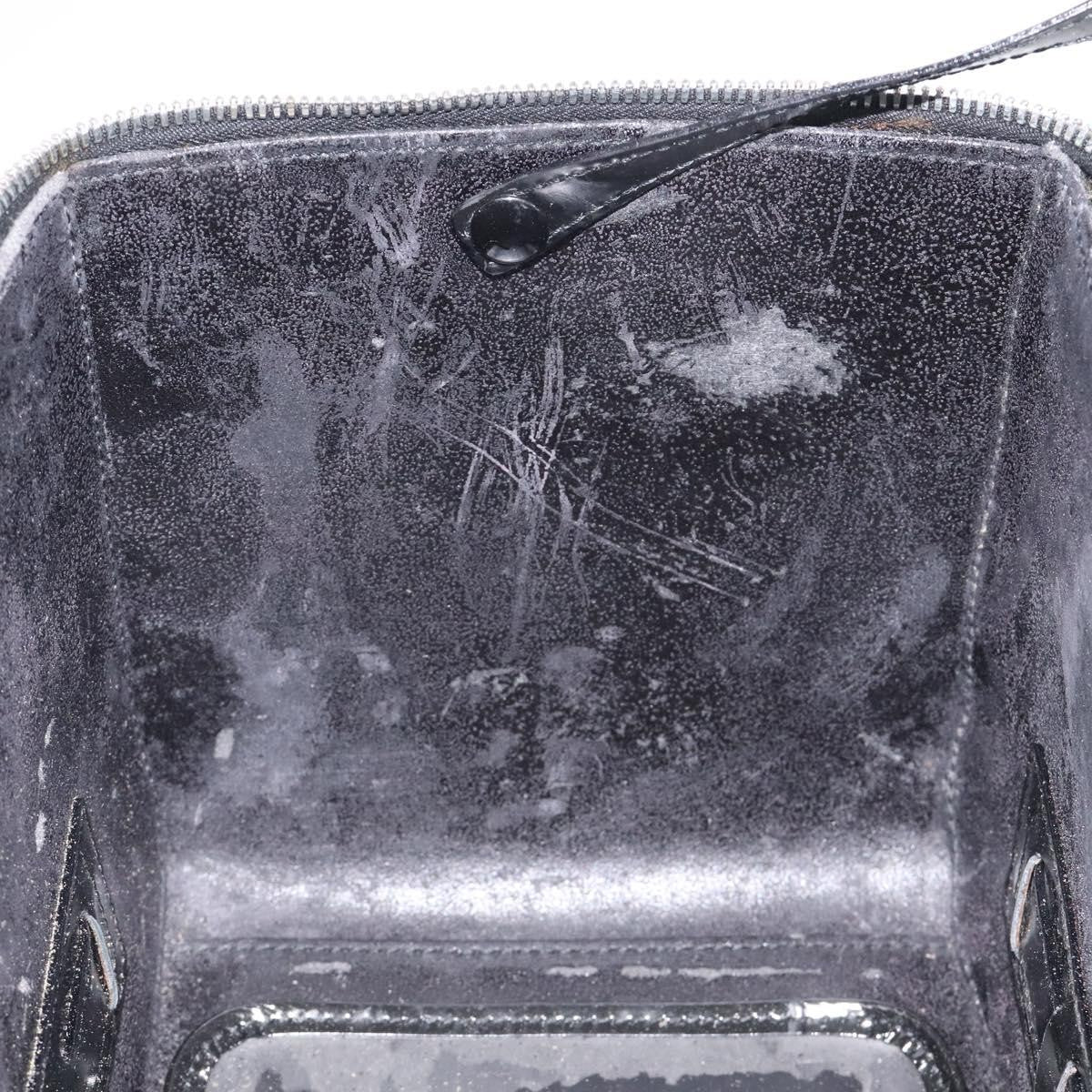 Gucci GUCCI Hand Bag Enamel Black Silver Authentic am8761