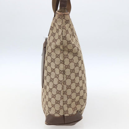 Gucci GUCCI GG Canvas Tote Bag Beige Silver 28892 Authentic 162386