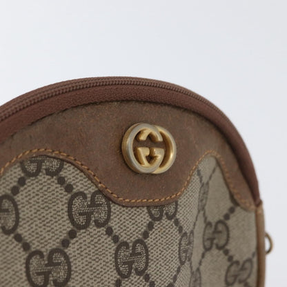 Gucci GUCCI GG Supreme Shoulder Bag PVC Beige Gold Authentic SW2190