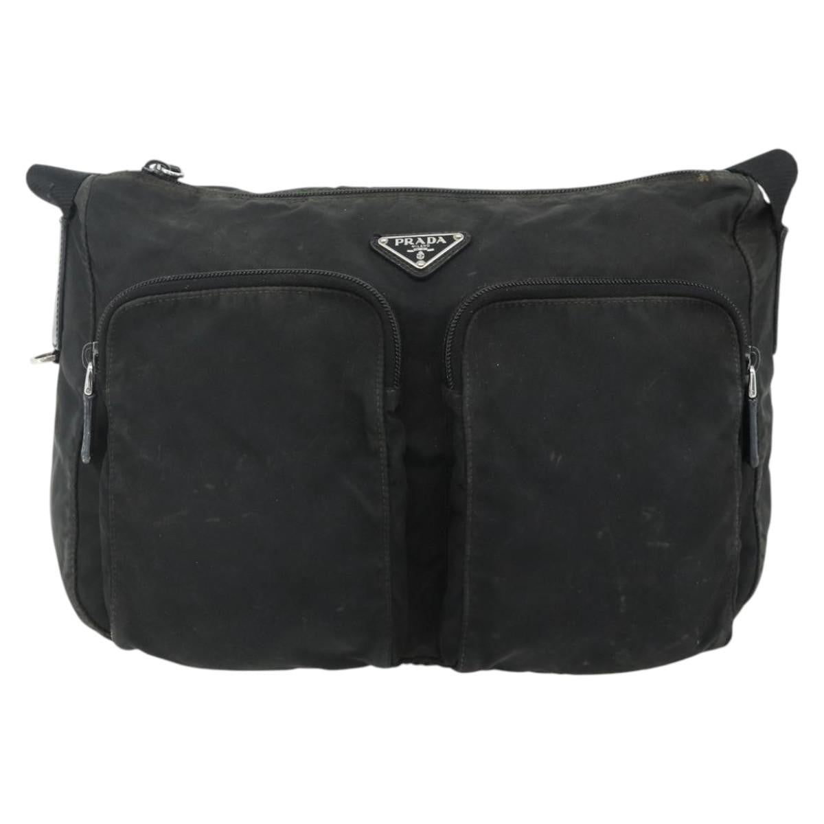 Prada PRADA Shoulder Bag Nylon Black Silver Authentic 175741