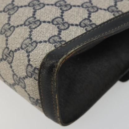 Gucci GUCCI GG Supreme Sherry Line Clutch Bag PVC Navy Gold 41 014 3087 Authentic YKZ1523