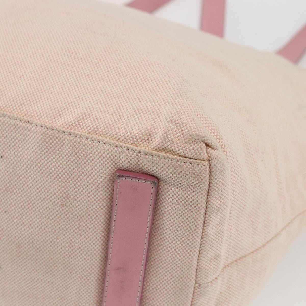 Prada PRADA Tote Bag Canvas Pink Silver Authentic bs33108
