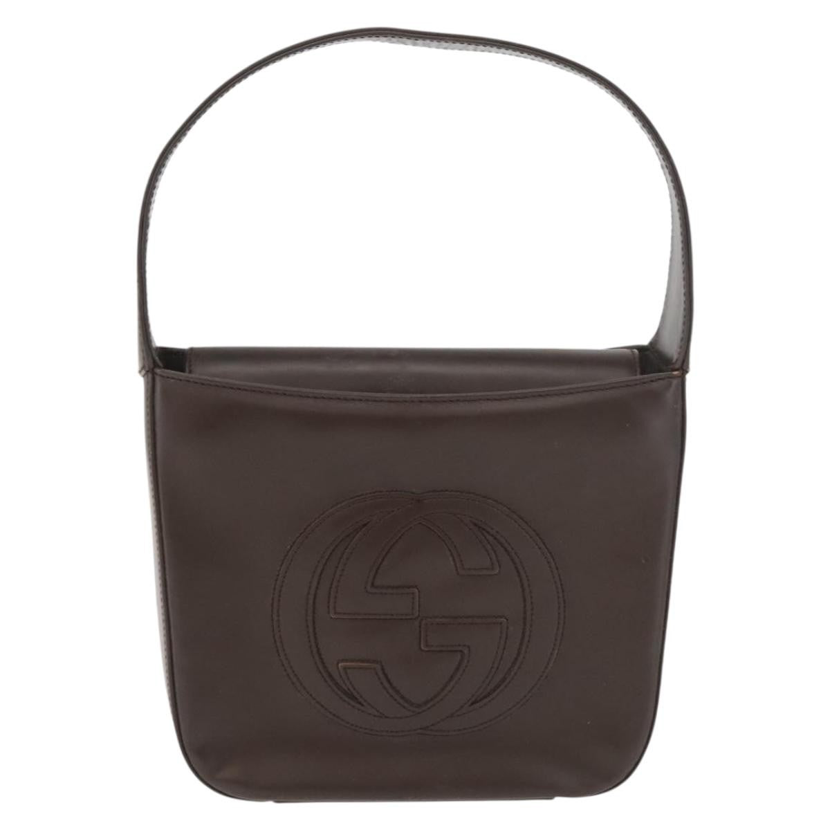 Gucci GUCCI Hand Bag Patent leather Brown Authentic ar13416
