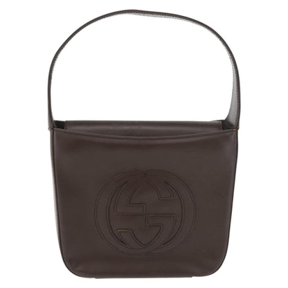 Gucci GUCCI Hand Bag Patent leather Brown Authentic ar13416
