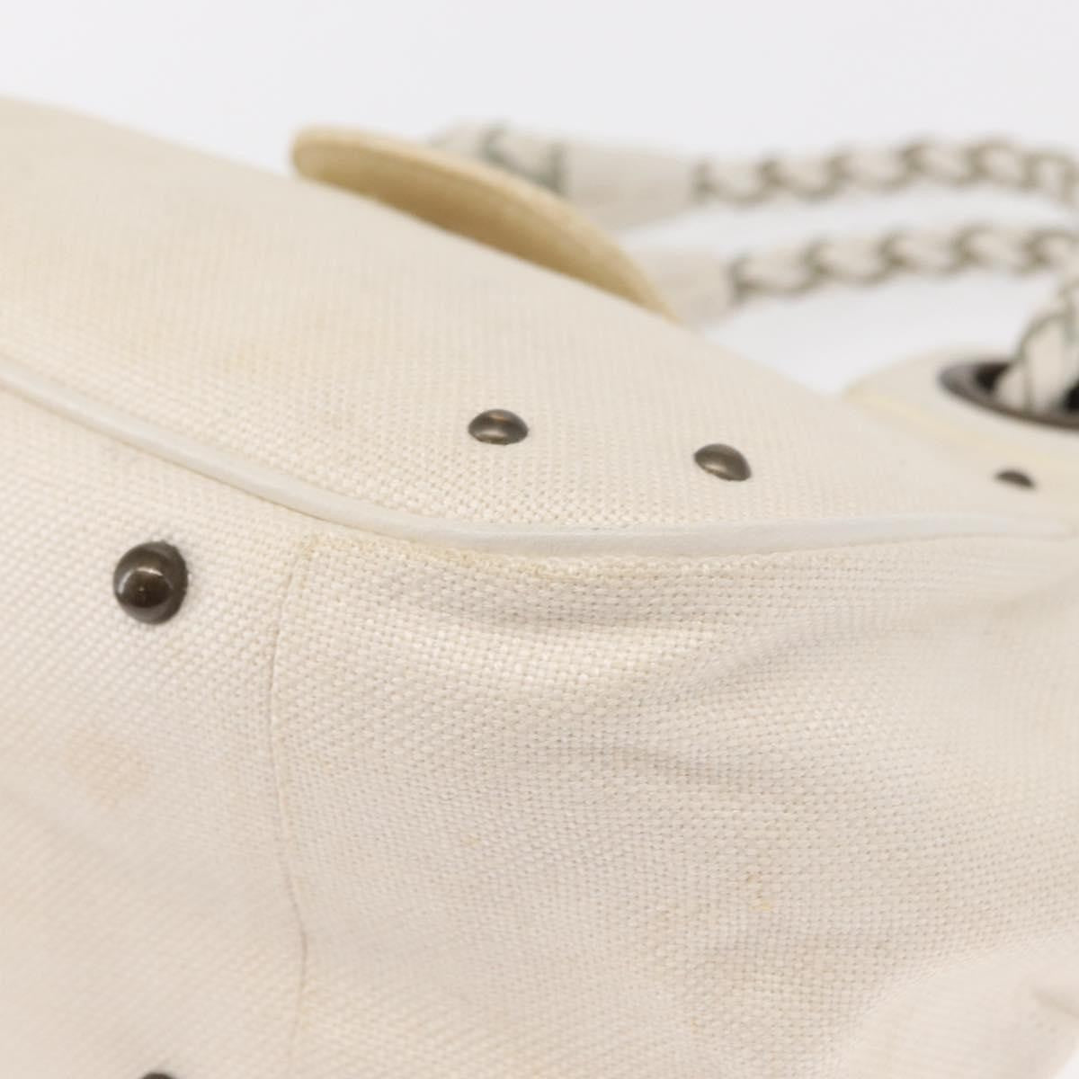 Chloé Chloé Chloe Hand Bag Canvas Leather White Authentic mr1648