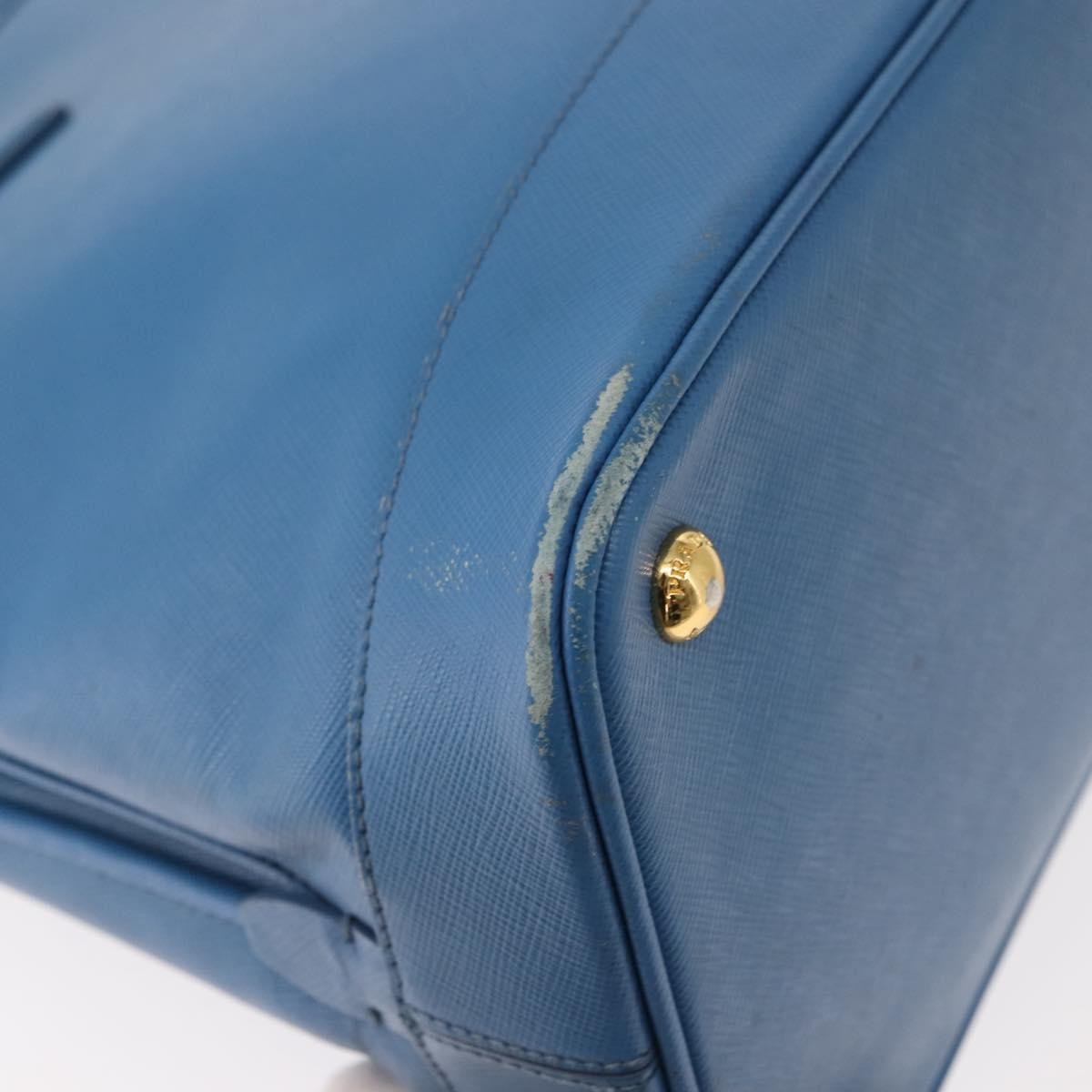 Prada PRADA Hand Bag Safiano leather Blue Gold Authentic fm4916